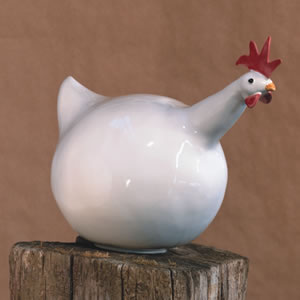 Ceramic chicken called Amelie