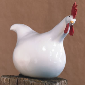 Ceramic chicken called Jules