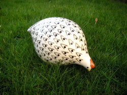 Ceramic quail in white